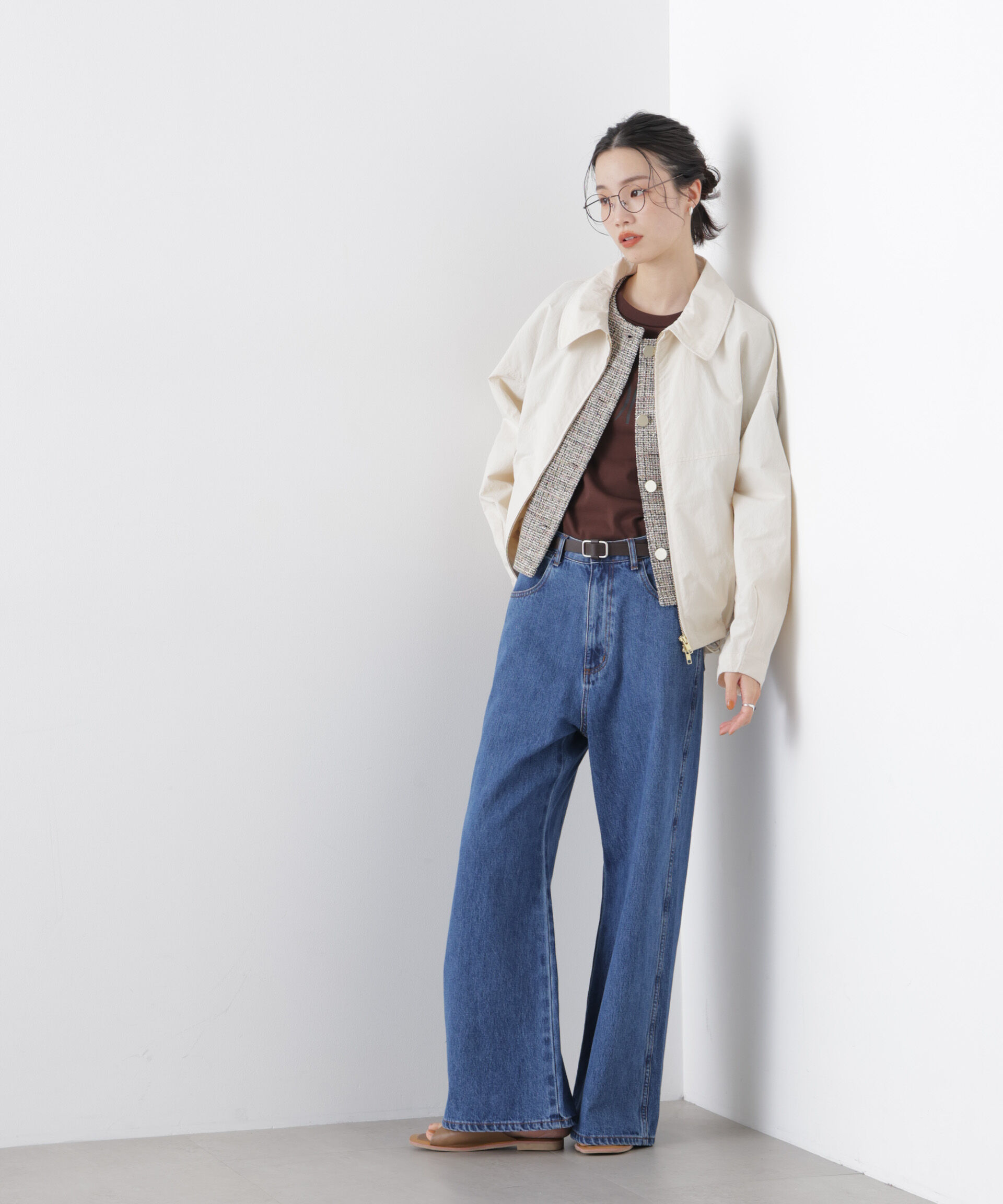 nano･universe「撥水＆花粉ガード コクーンシルエットジップブルゾン」|ブルゾン・スタジャン|