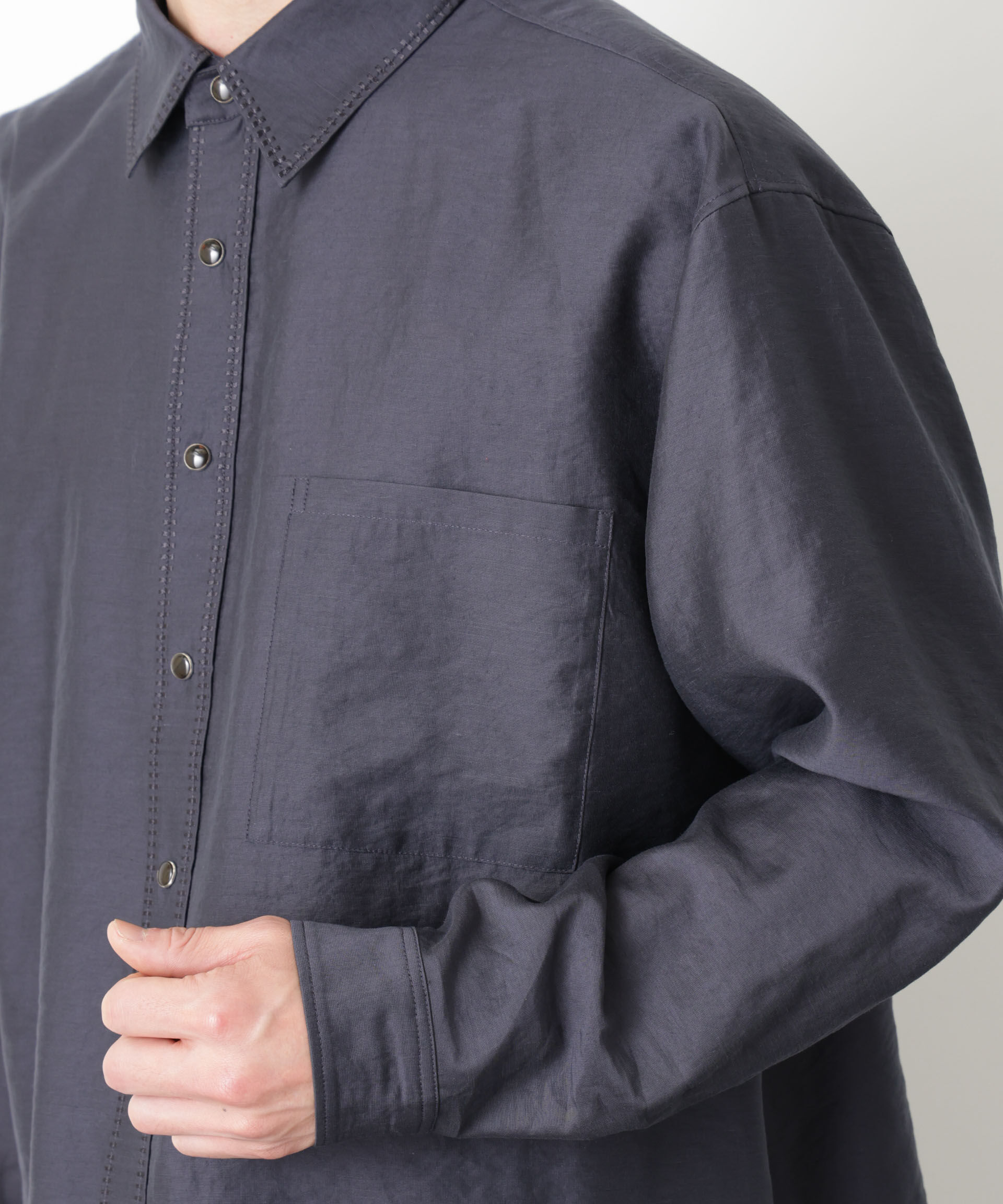 nano･universe「エンブロイダリーシルキーシャツ」|シャツ・ブラウス|