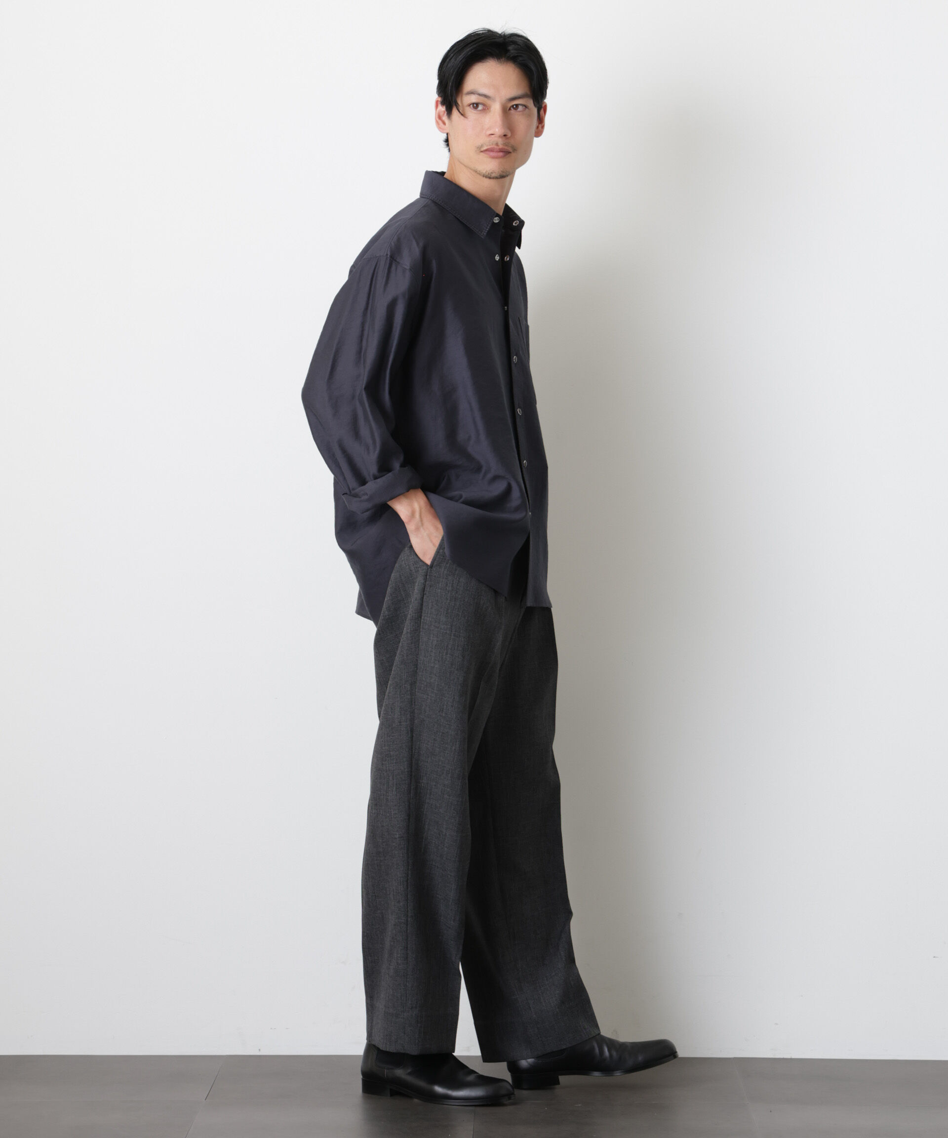 nano･universe「エンブロイダリーシルキーシャツ」|シャツ・ブラウス|