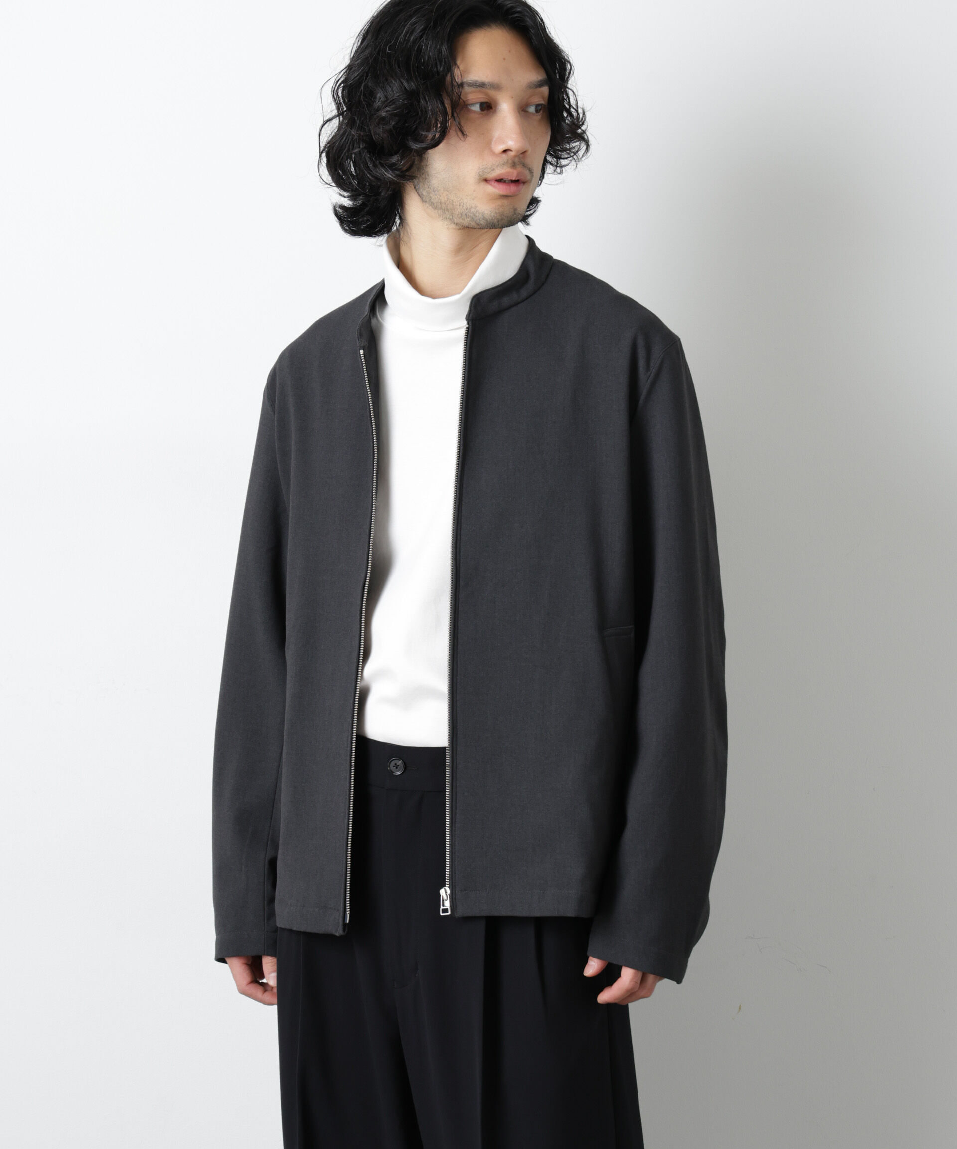 nano･universe「TR シングルライダースブルゾン」|ブルゾン・スタジャン|