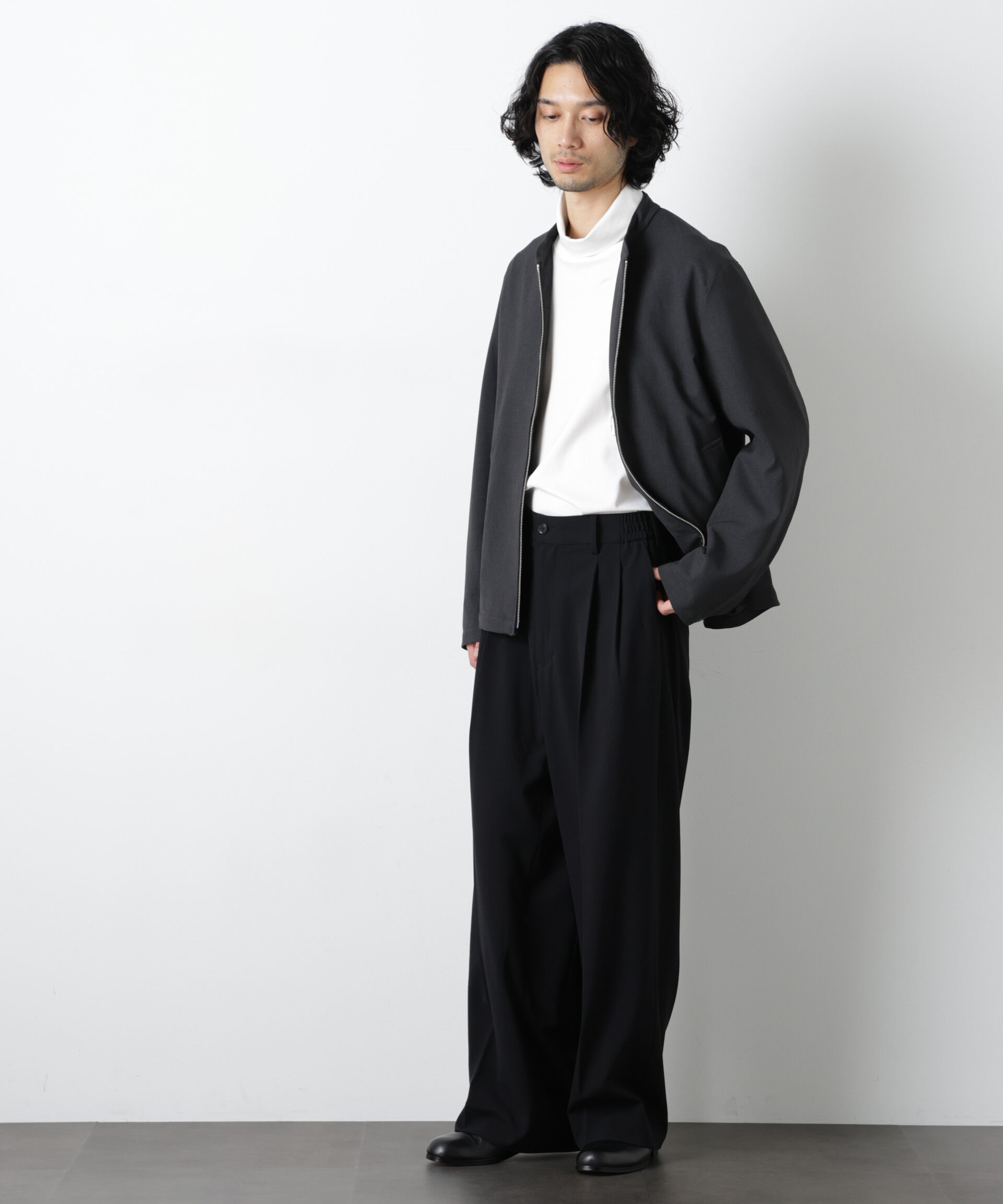 nano･universe「TR シングルライダースブルゾン」|ブルゾン・スタジャン|