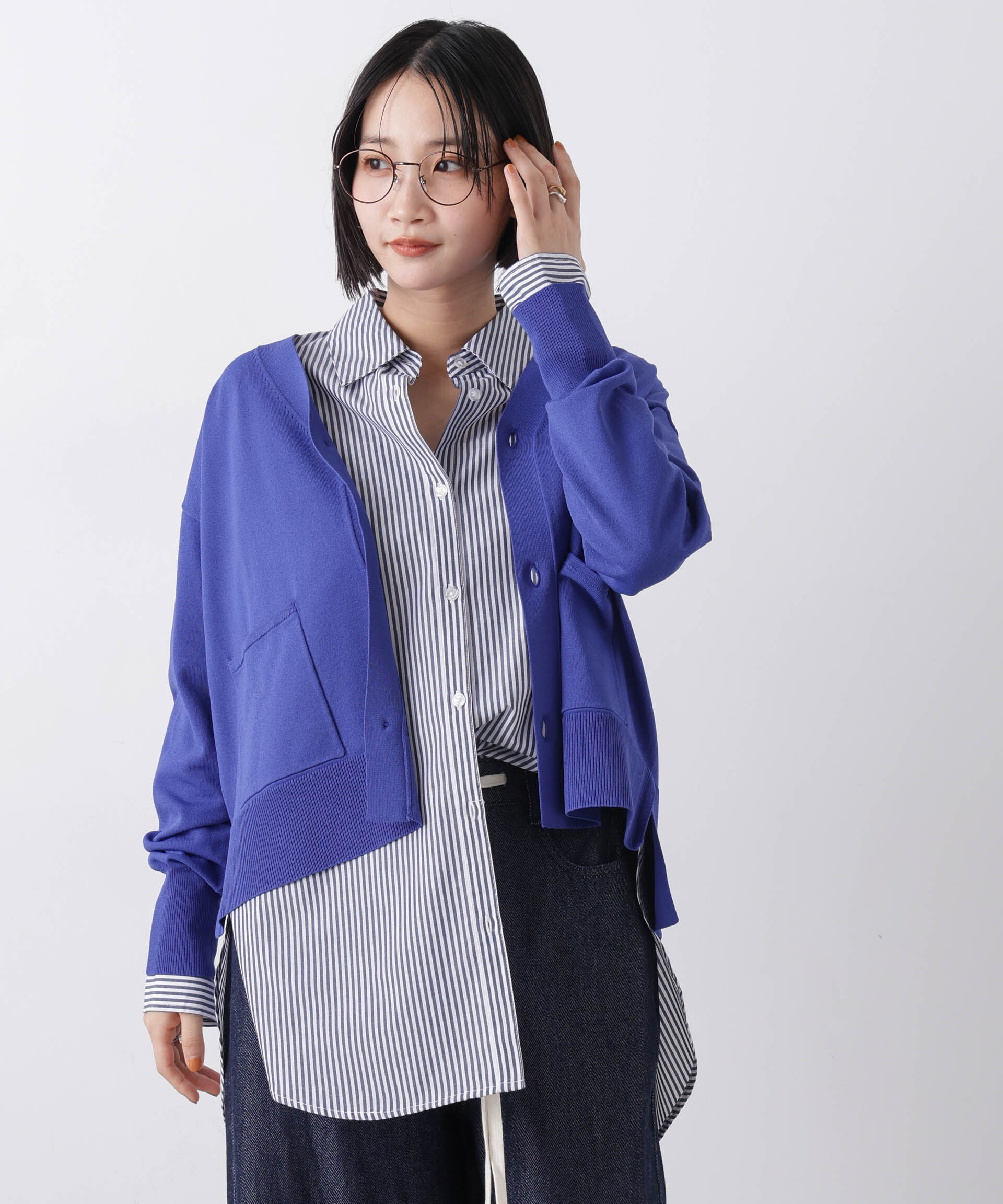 nano･universe「洗濯機洗い可UVカット接触冷感Vネックカーディガン」|ニット・セーター|