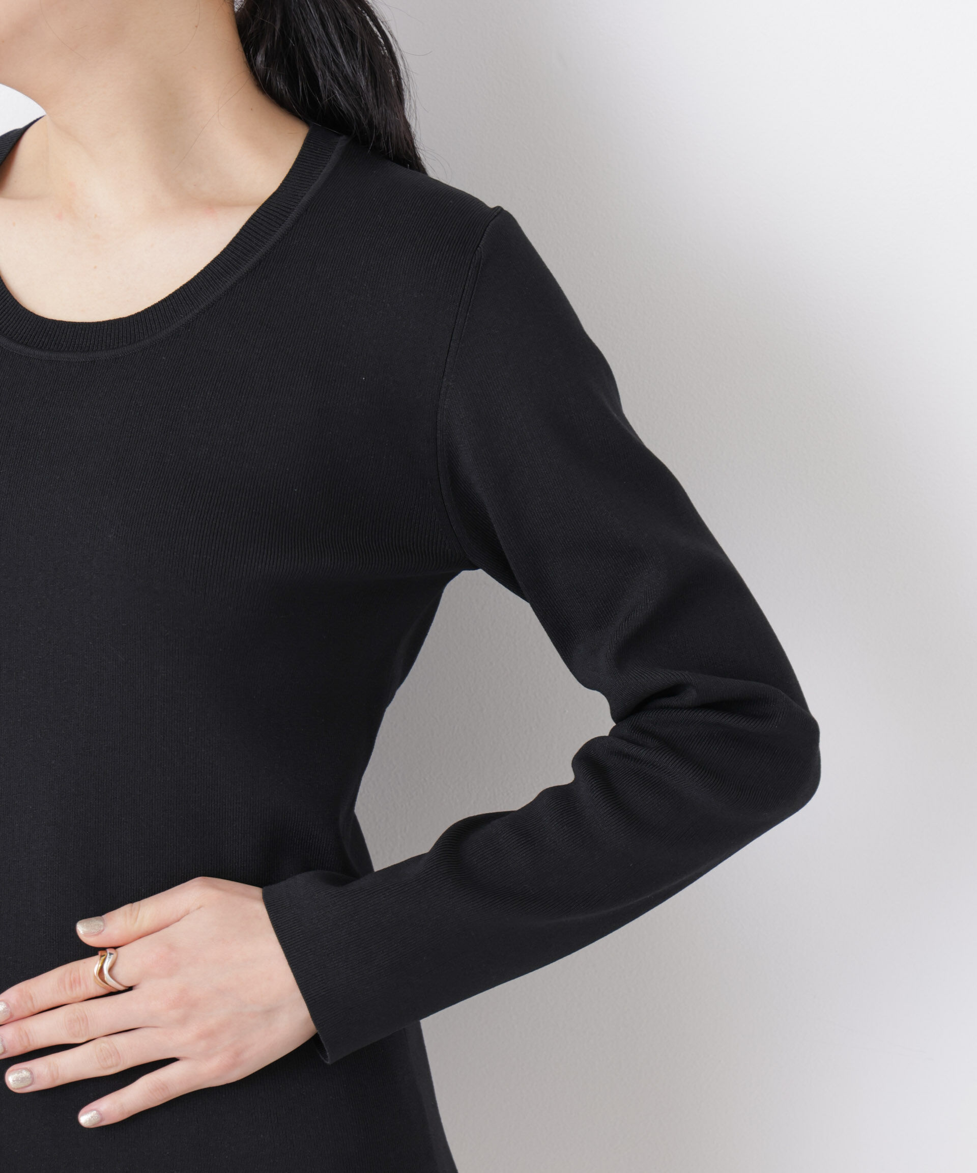 nano･universe「7function Uネック総針ニット」|ニット・セーター|