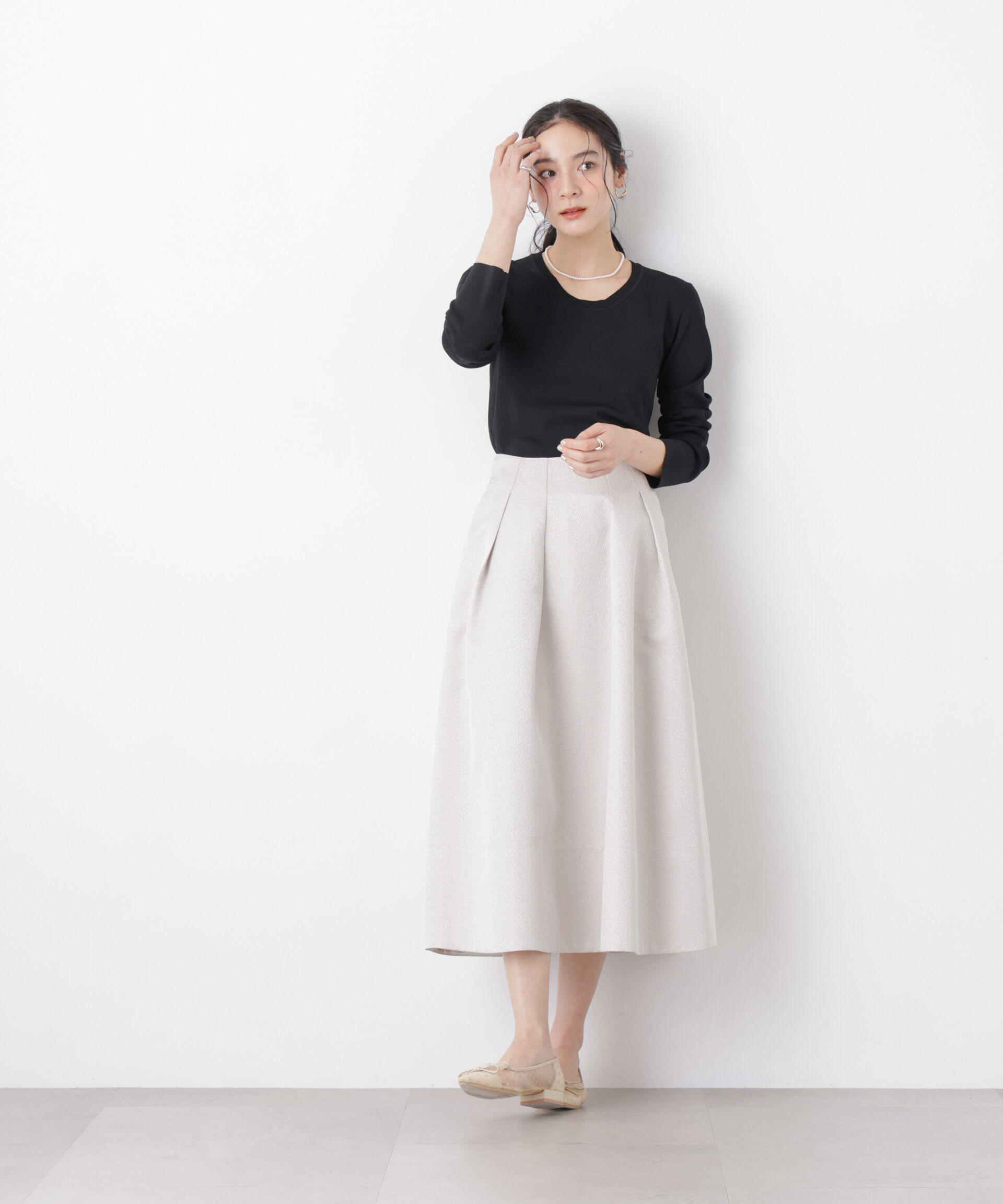 nano･universe「7function Uネック総針ニット」|ニット・セーター|