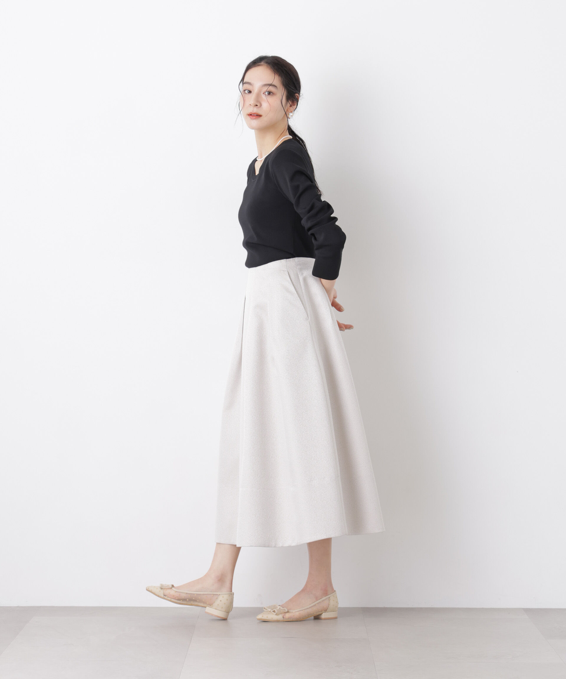 nano･universe「7function Uネック総針ニット」|ニット・セーター|