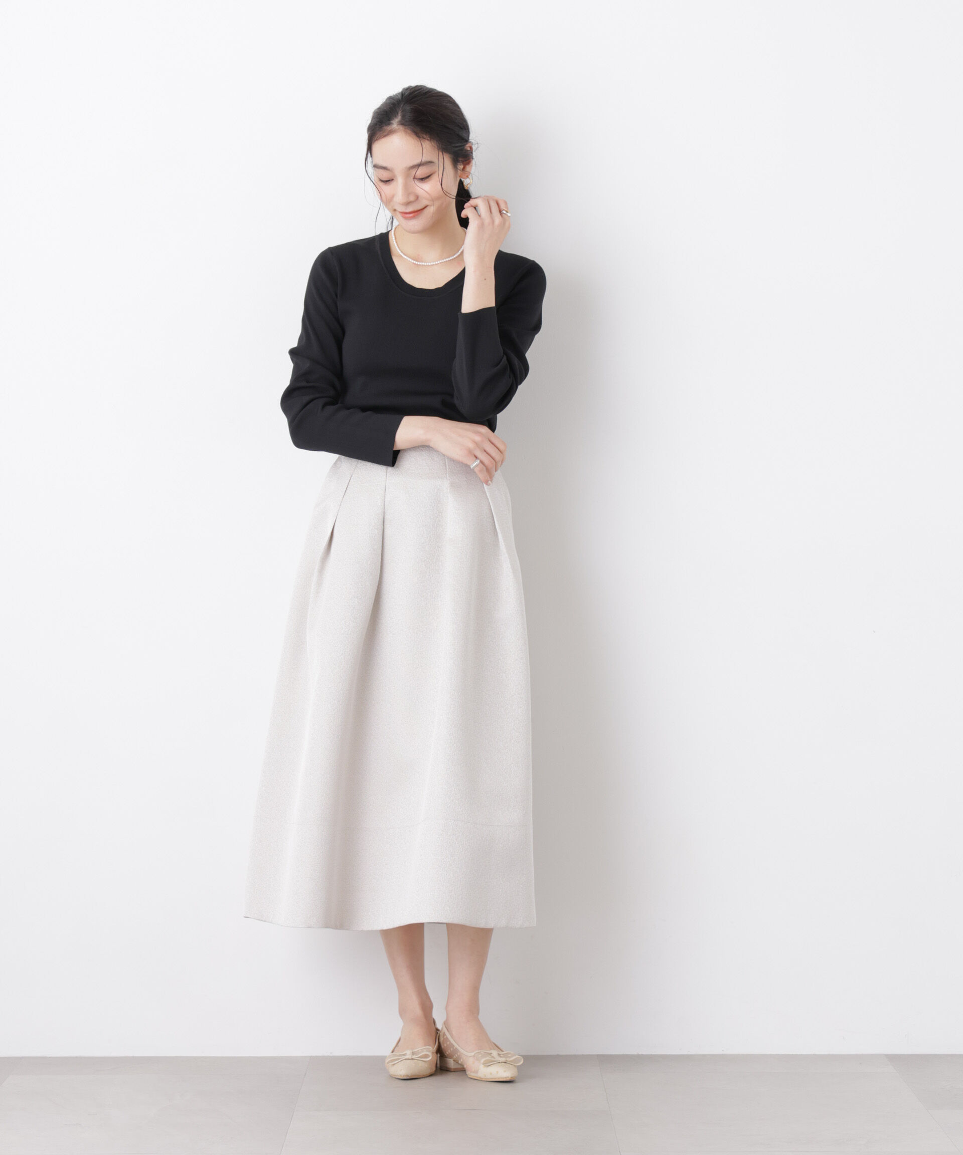 nano･universe「7function Uネック総針ニット」|ニット・セーター|