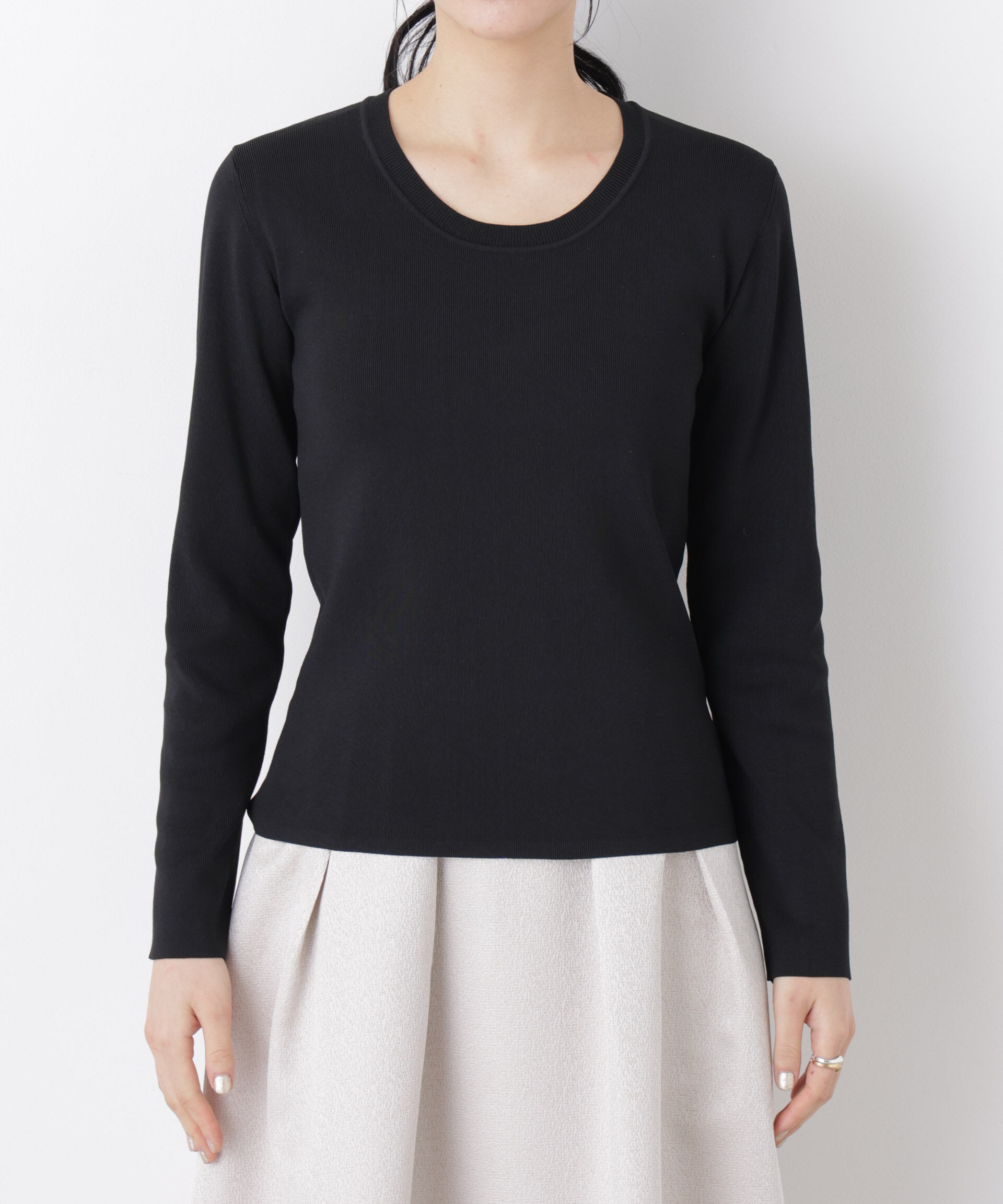 nano･universe「7function Uネック総針ニット」|ニット・セーター|