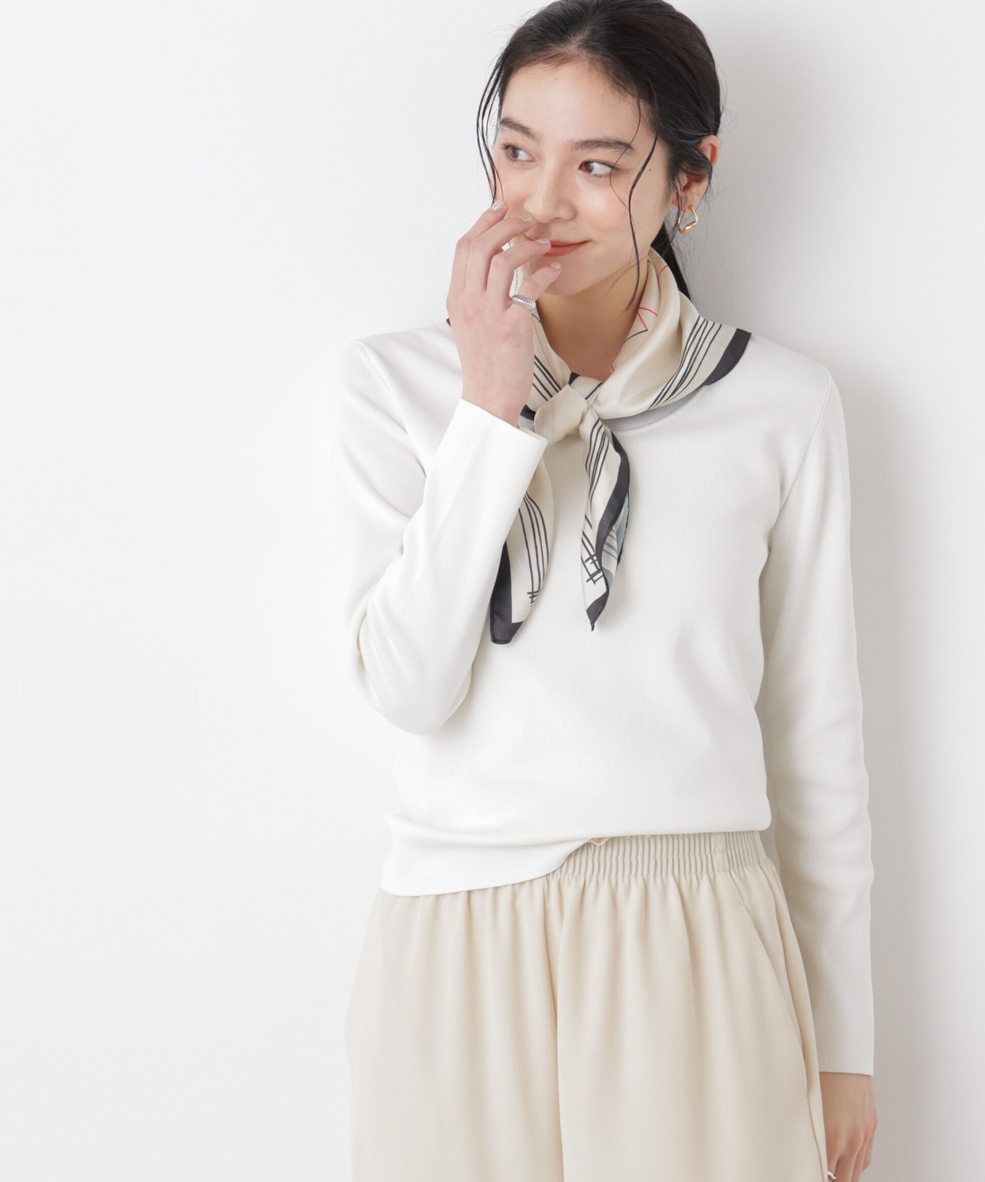 nano･universe「7function Uネック総針ニット」|ニット・セーター|