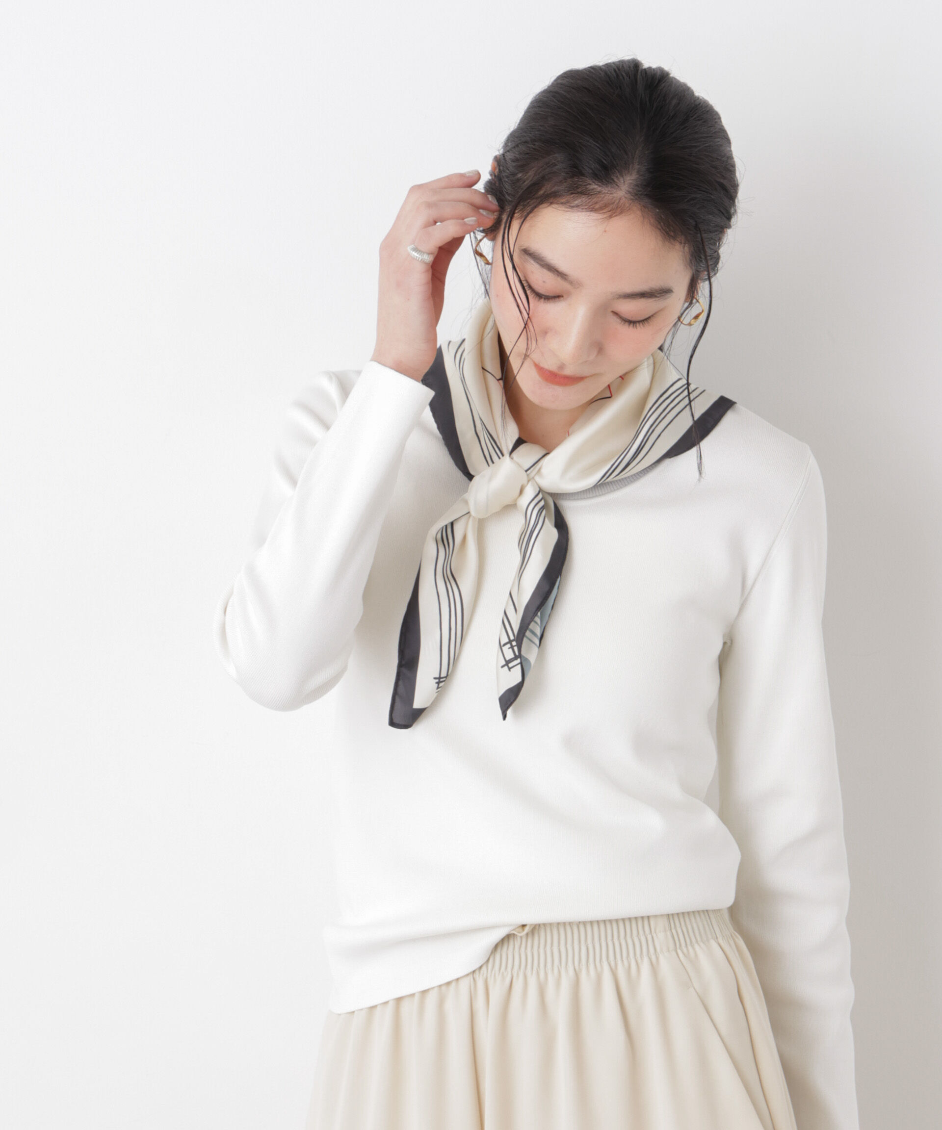 nano･universe「7function Uネック総針ニット」|ニット・セーター|