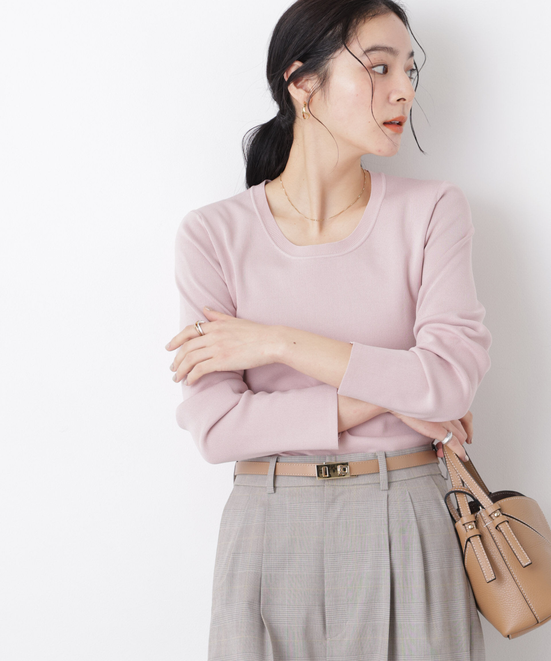 nano･universe「7function Uネック総針ニット」|ニット・セーター|