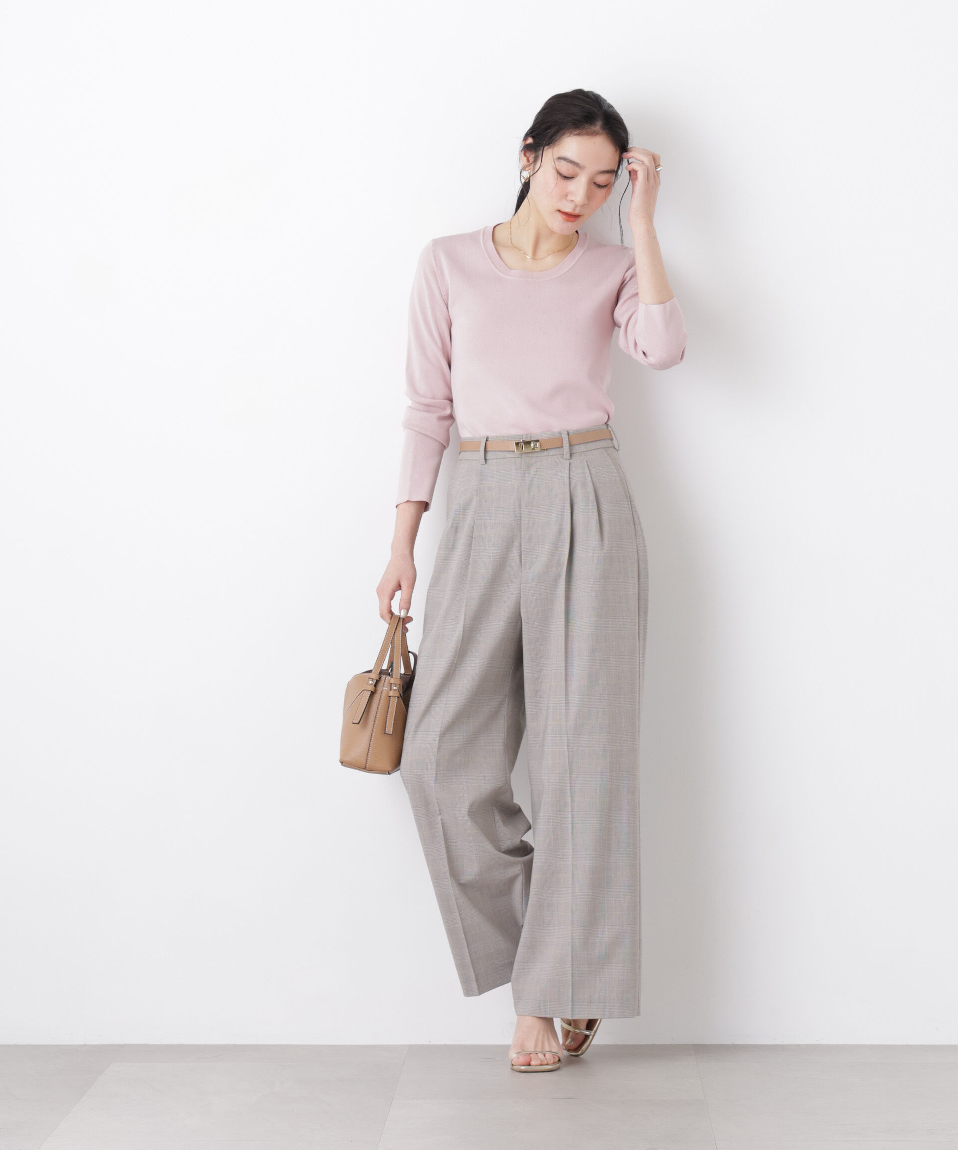 nano･universe「7function Uネック総針ニット」|ニット・セーター|