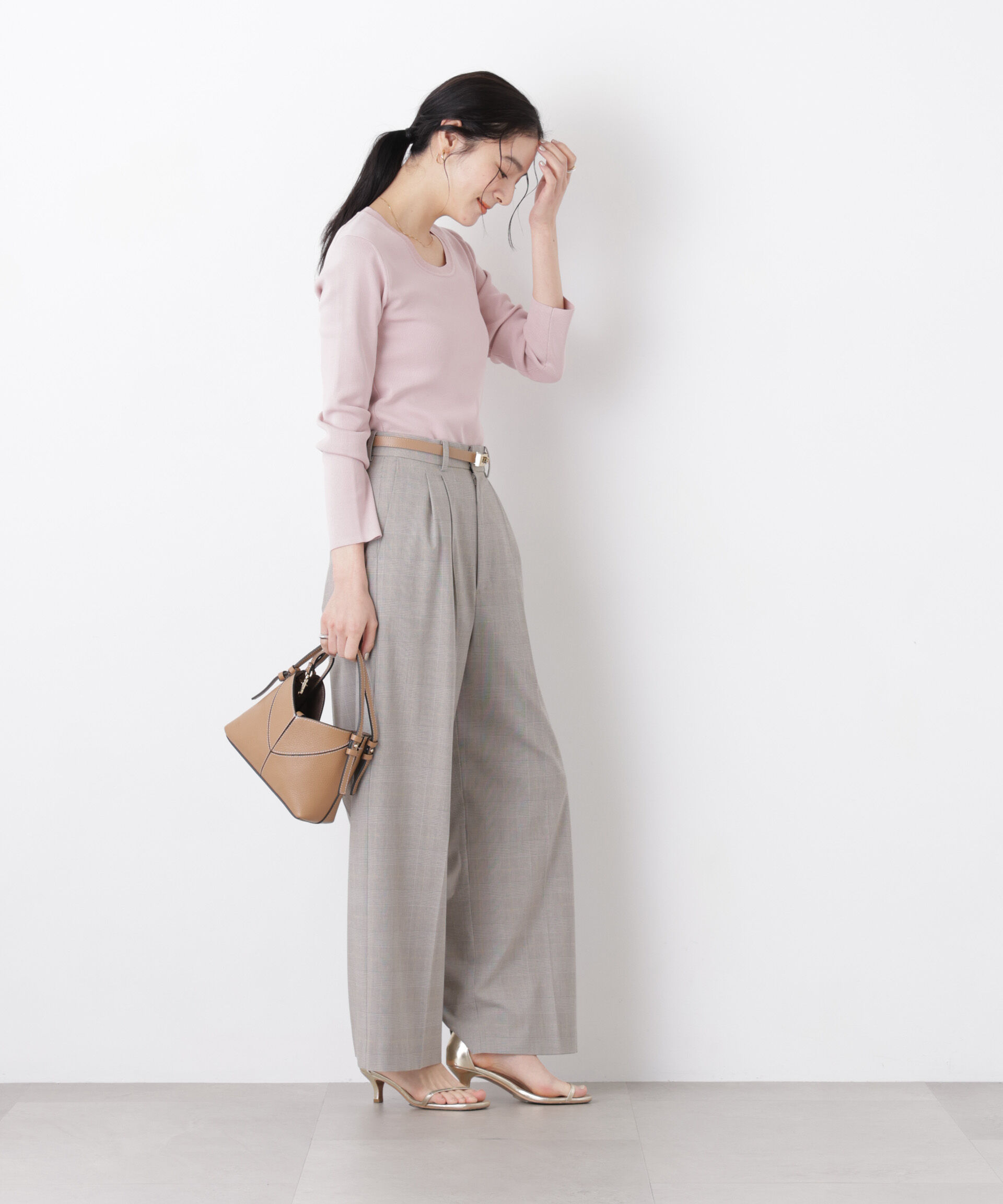 nano･universe「7function Uネック総針ニット」|ニット・セーター|