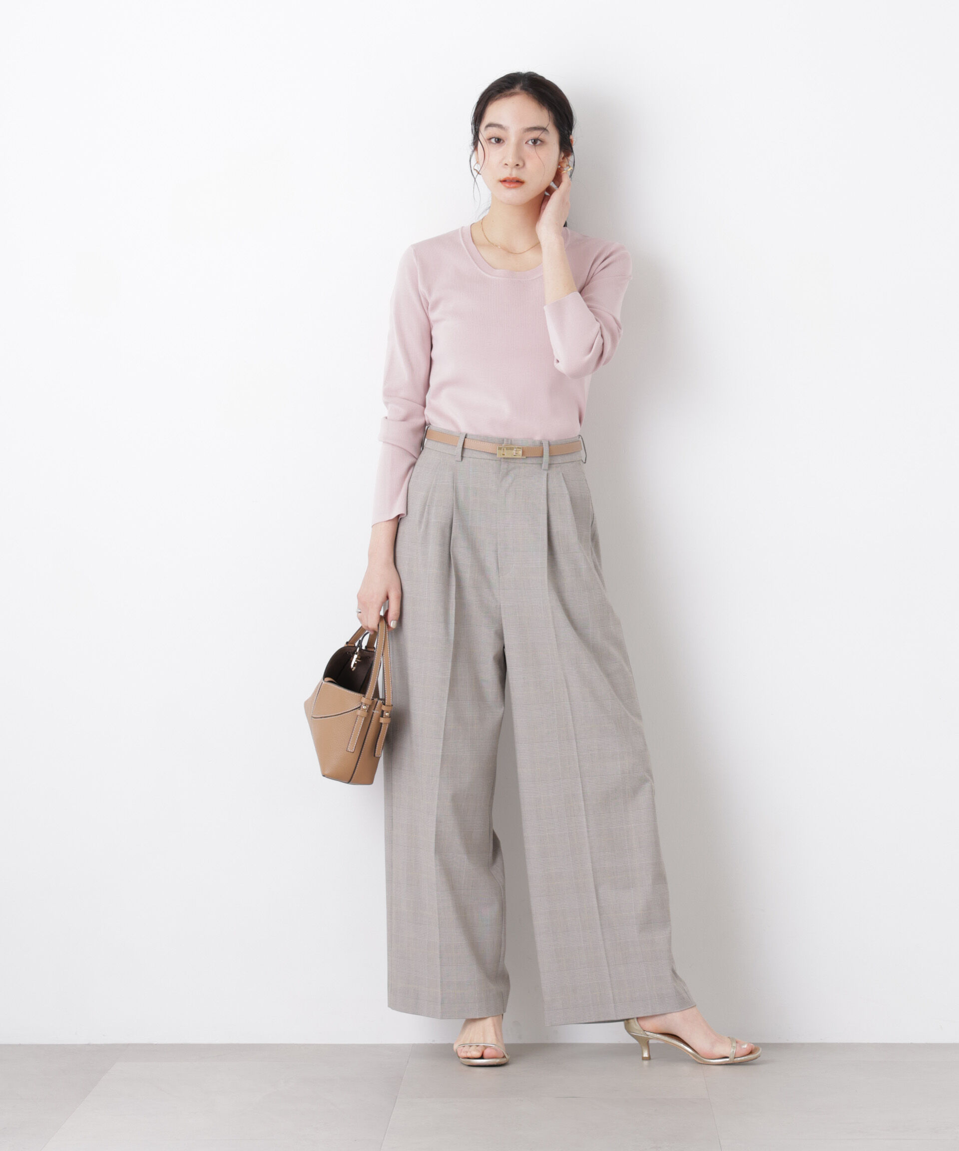 nano･universe「7function Uネック総針ニット」|ニット・セーター|