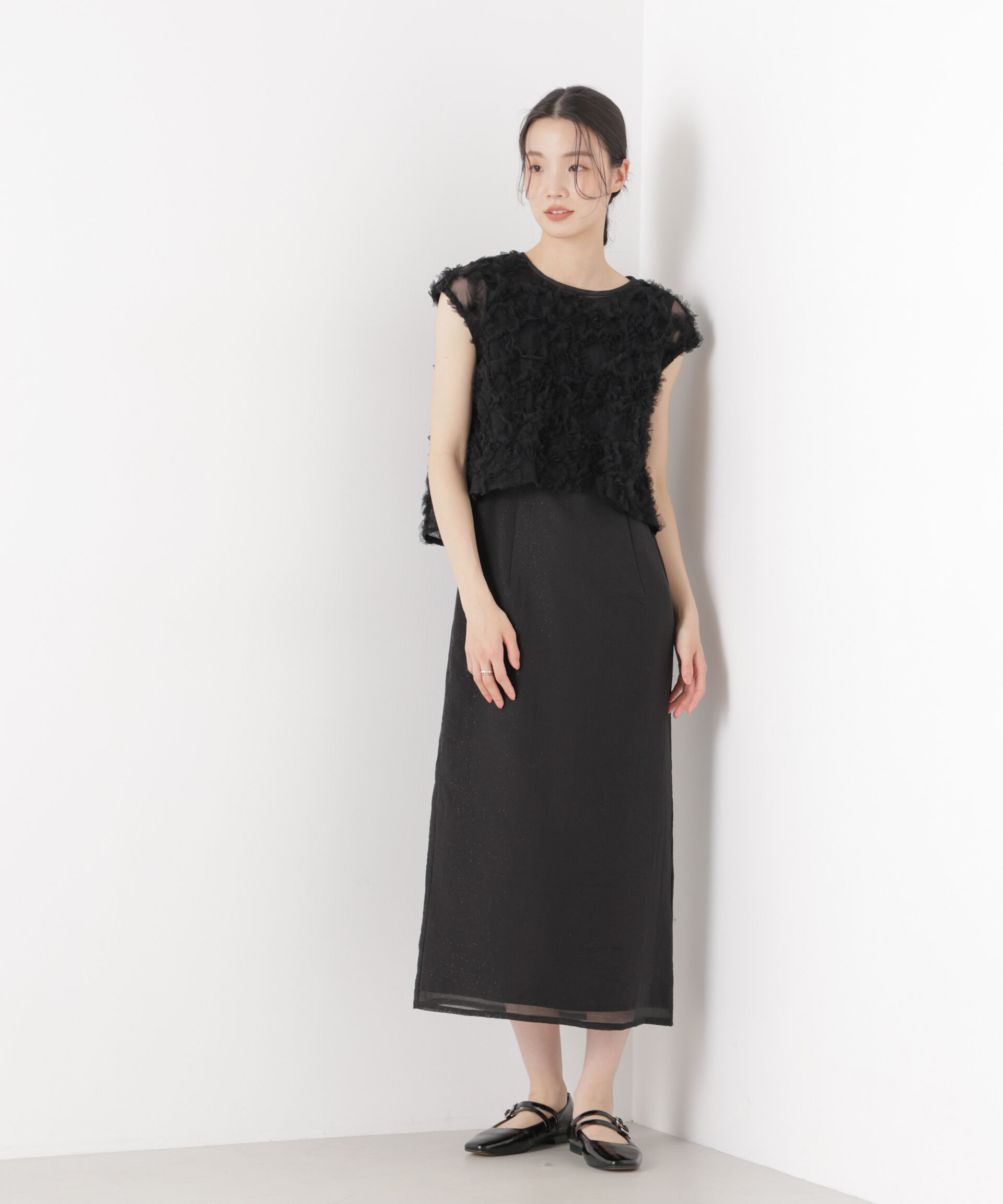 nano･universe「kaene/フラッフィーフラワーコンビドレス」|ワンピース|