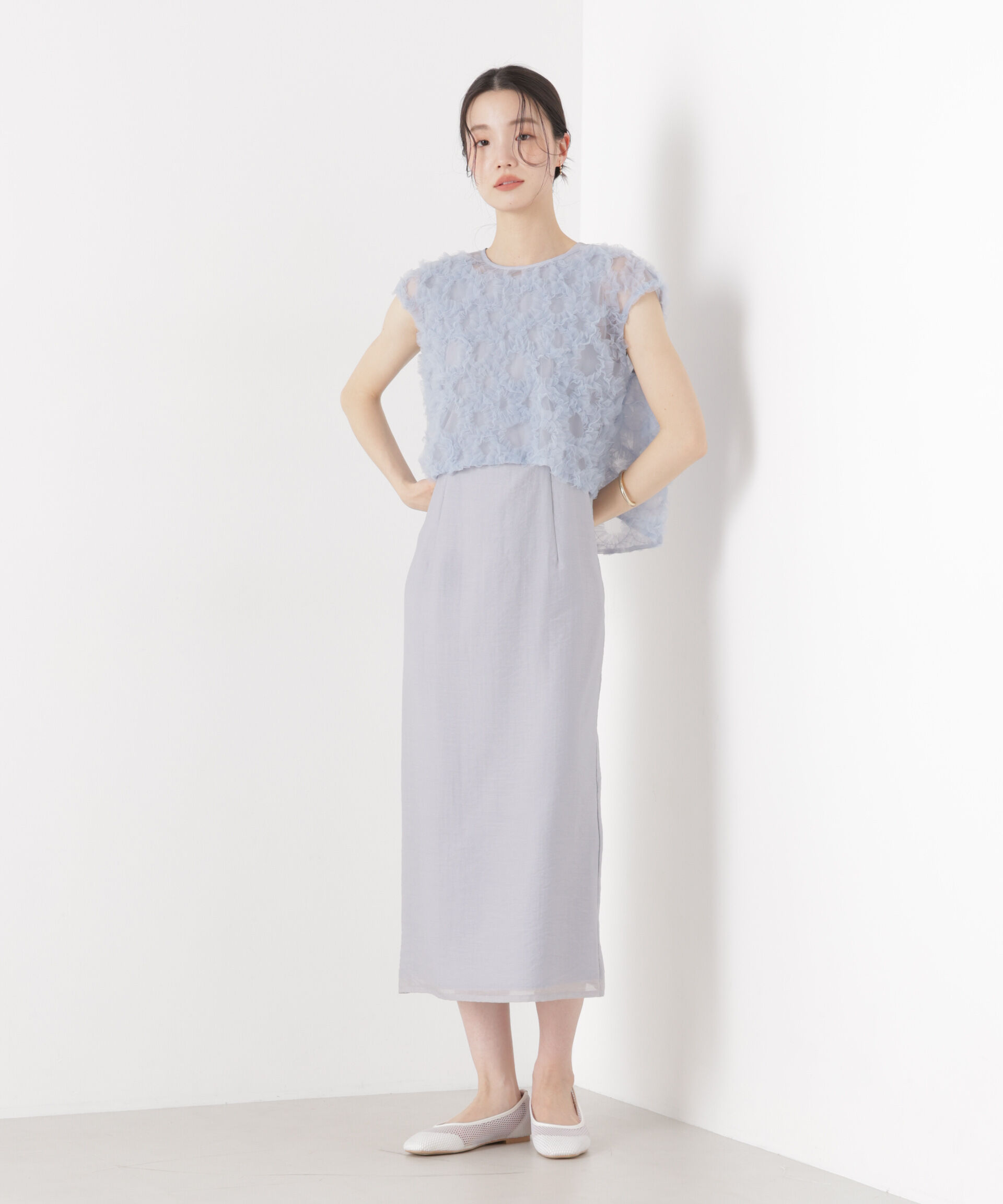 nano･universe「kaene/フラッフィーフラワーコンビドレス」|ワンピース|