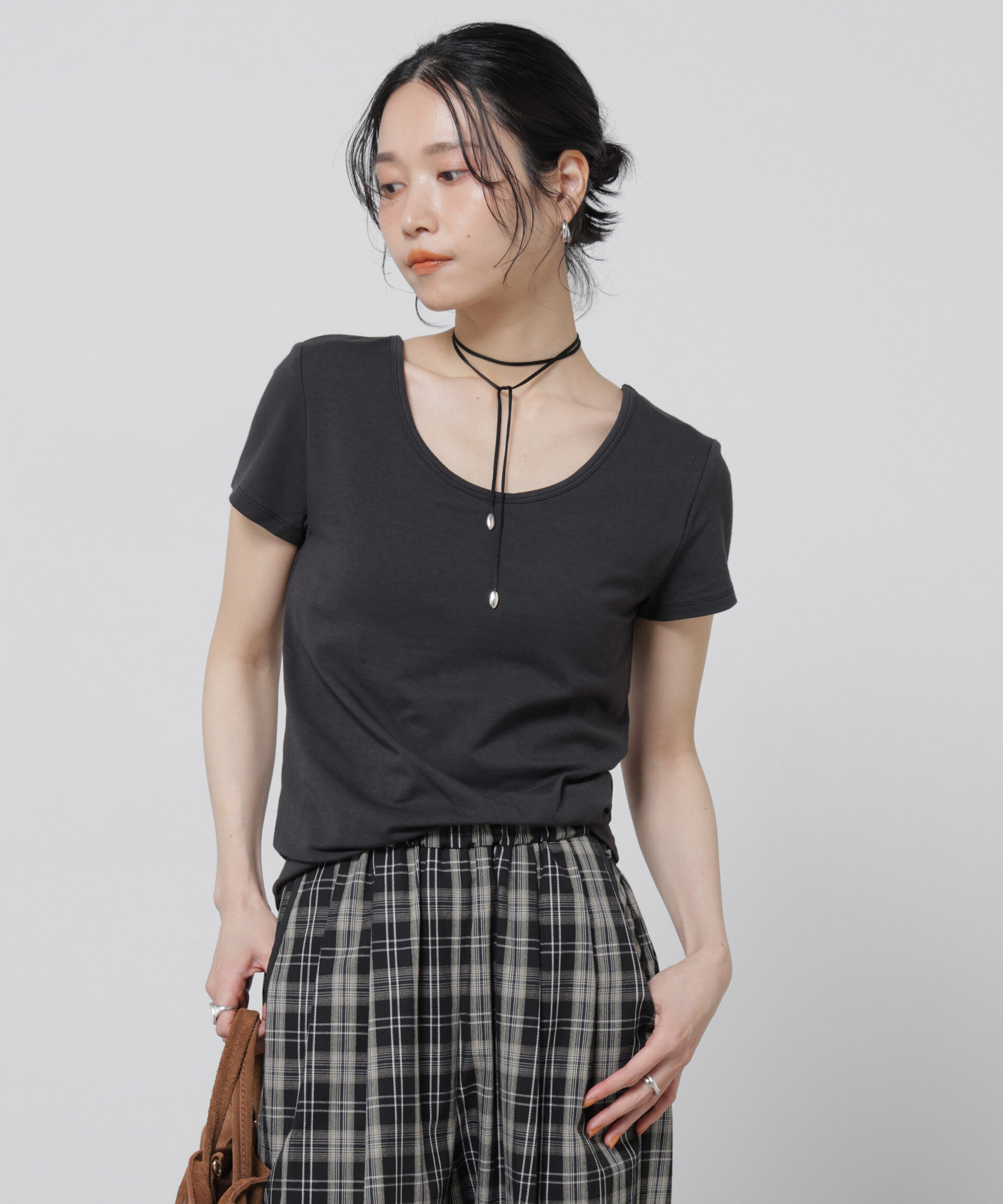 nano･universe「Anti Soaked(R) 汗染み防止カップ付きTシャツ」|Tシャツ・カットソー|ブラック