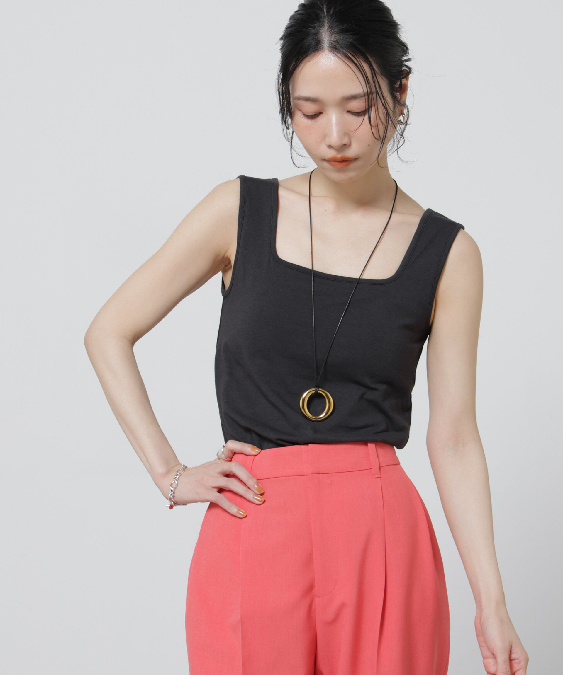 nano･universe「Anti Soaked(R) 汗染み防止カップ付きタンクトップ」|Tシャツ・カットソー|