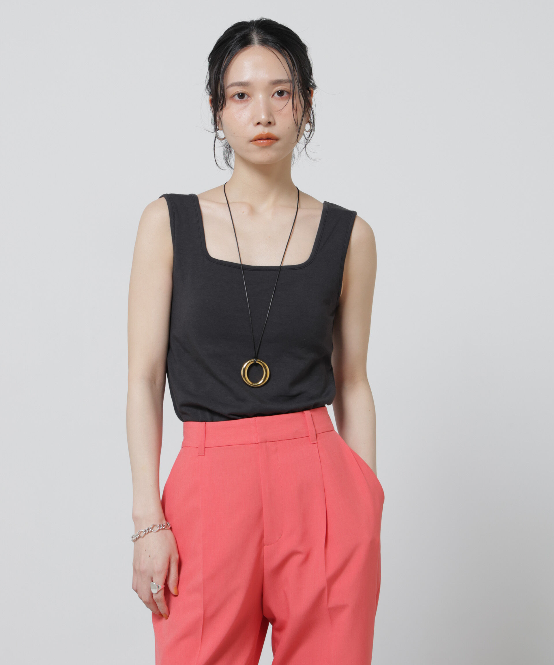 nano･universe「Anti Soaked(R) 汗染み防止カップ付きタンクトップ」|Tシャツ・カットソー|