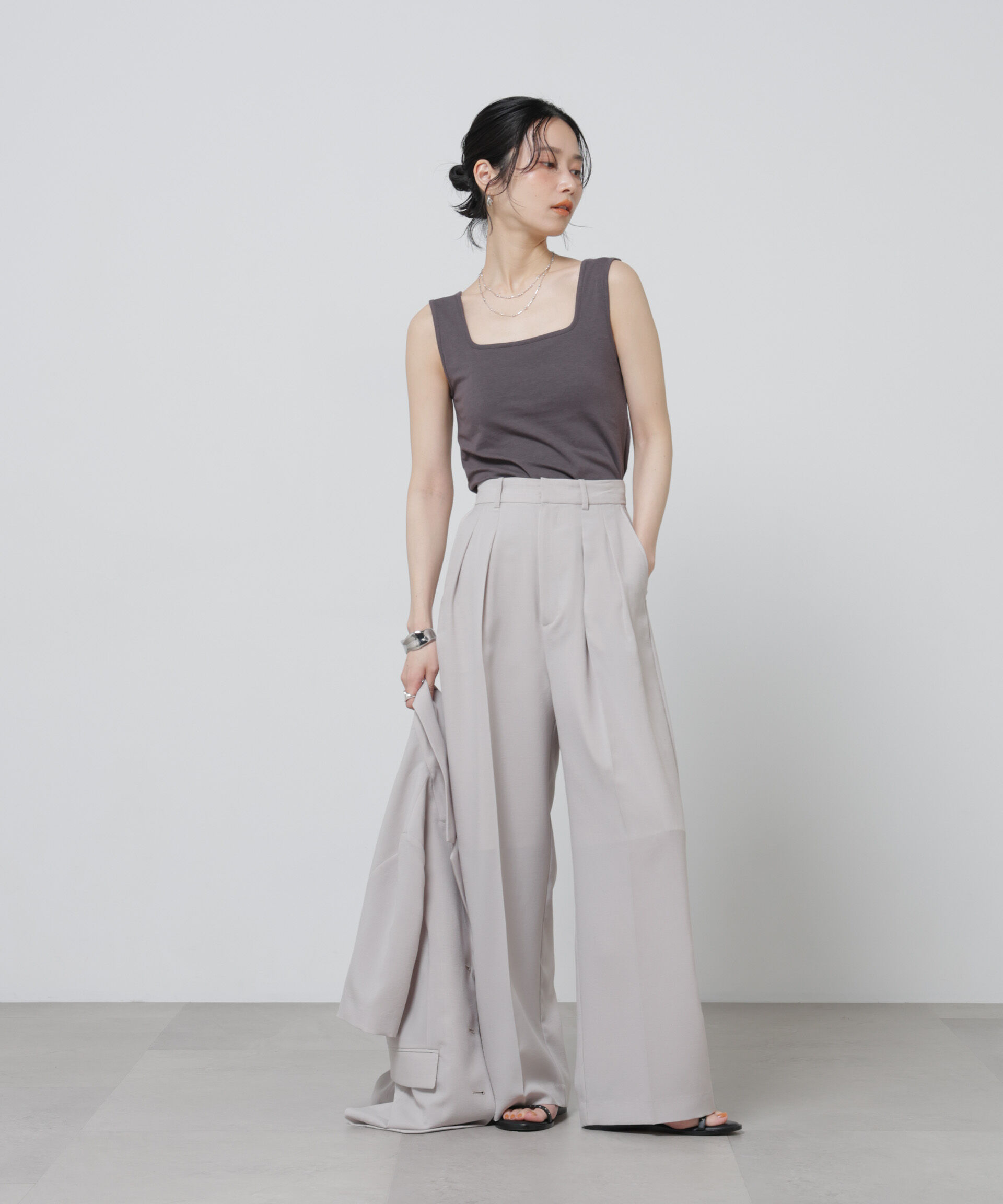 nano･universe「Anti Soaked(R) 汗染み防止カップ付きタンクトップ」|Tシャツ・カットソー|