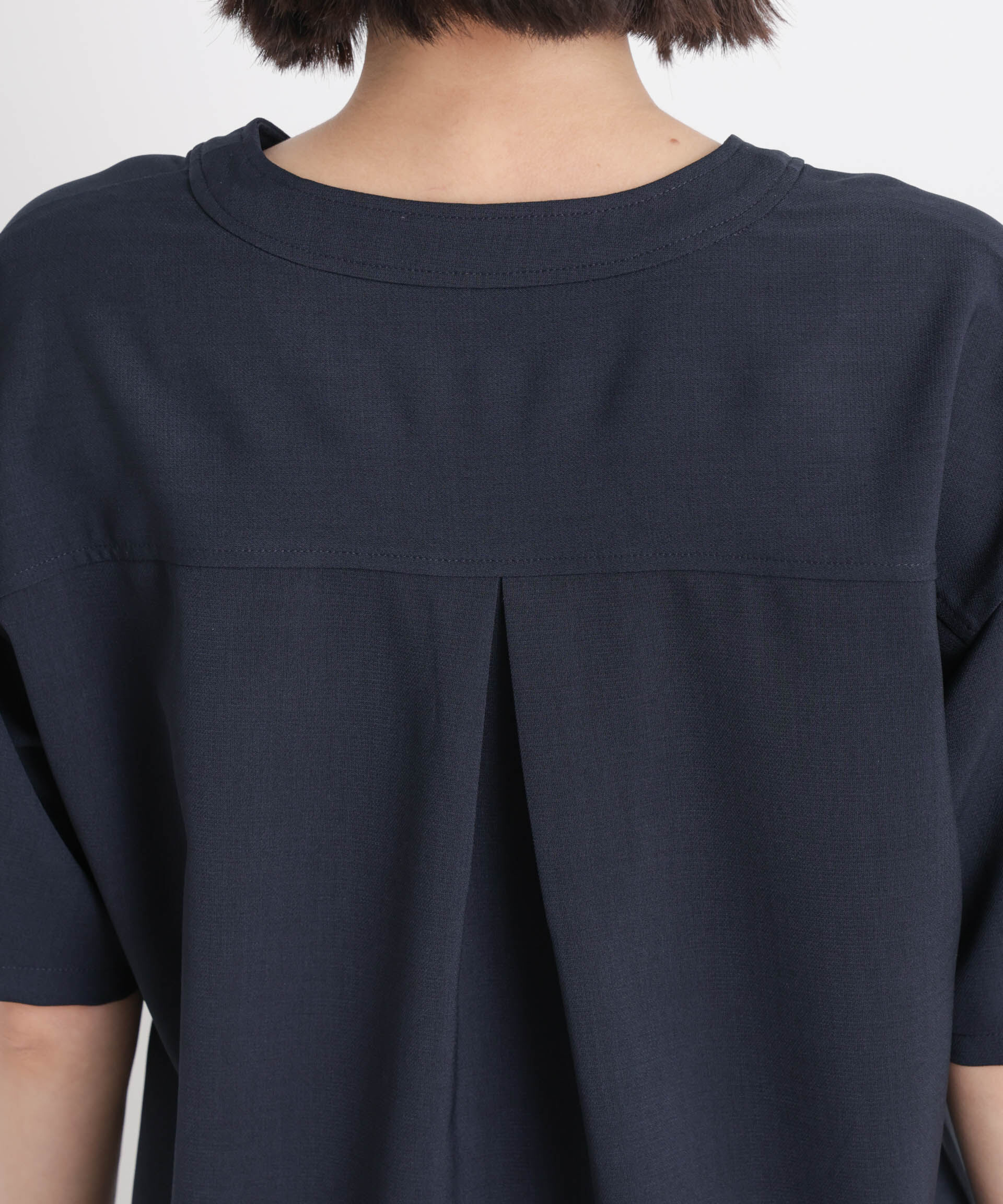 nano･universe「メランジストレッチポケットVネックブラウス(セットアップ可)」|シャツ・ブラウス|