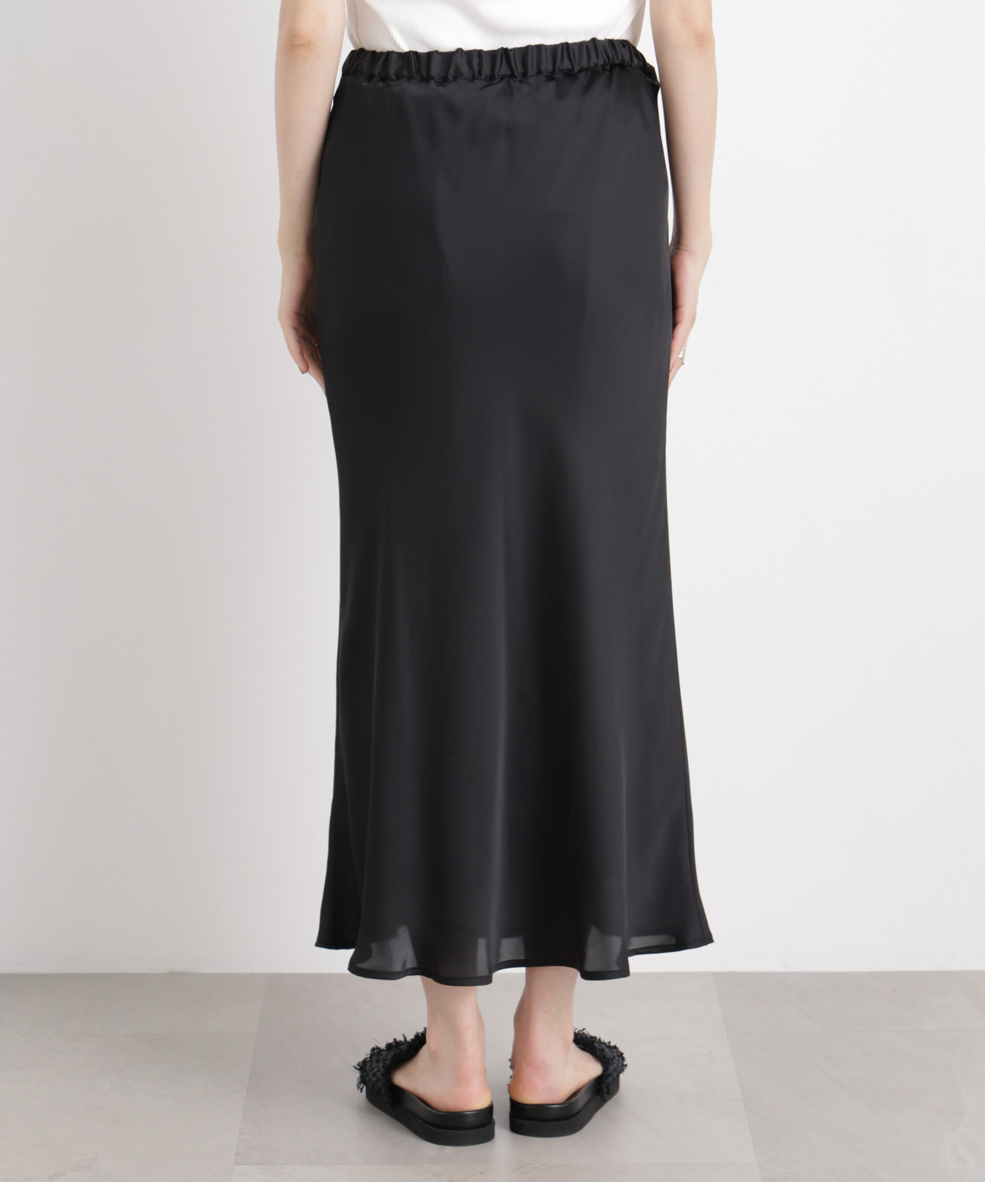 nano･universe「シアーサテンマキシスカート」|スカート|