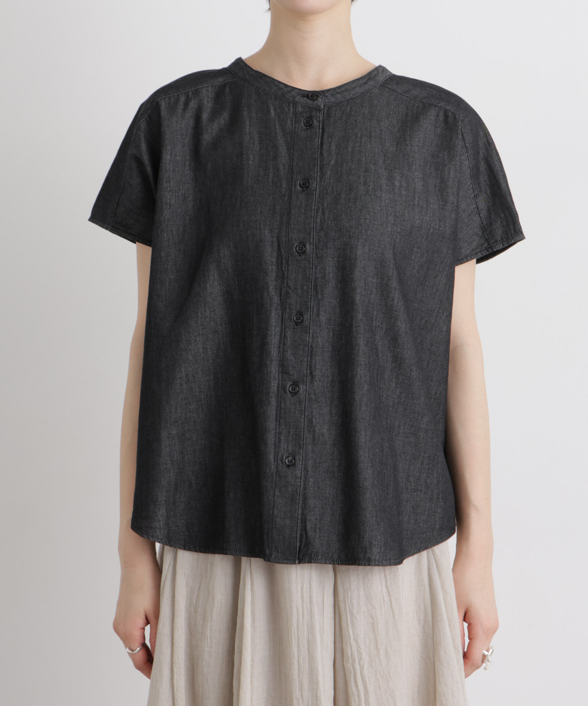 nano･universe「ライトオンスデニム前後2wayドルマンブラウス(セットアップ可)」|シャツ・ブラウス|