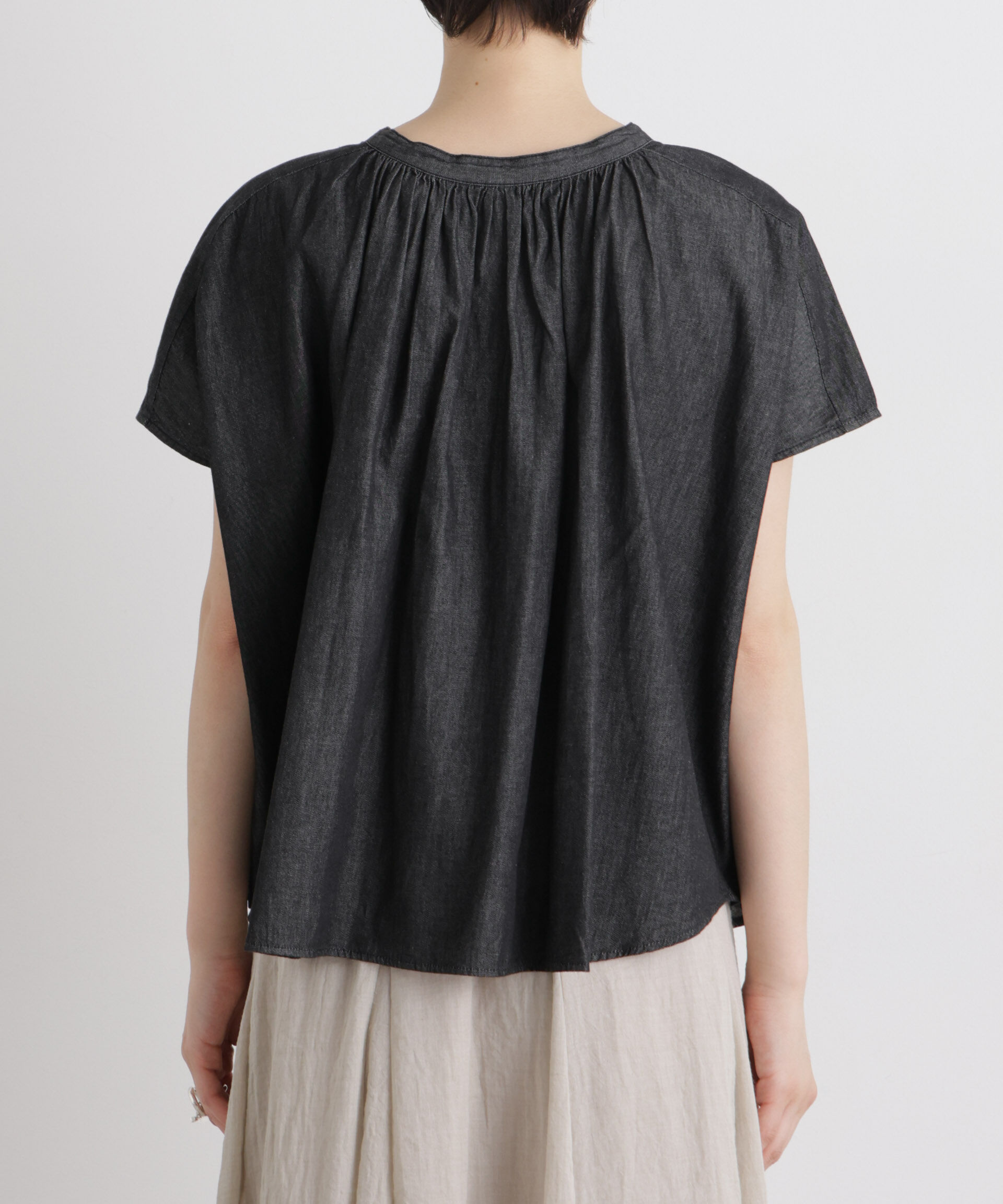 nano･universe「ライトオンスデニム前後2wayドルマンブラウス(セットアップ可)」|シャツ・ブラウス|