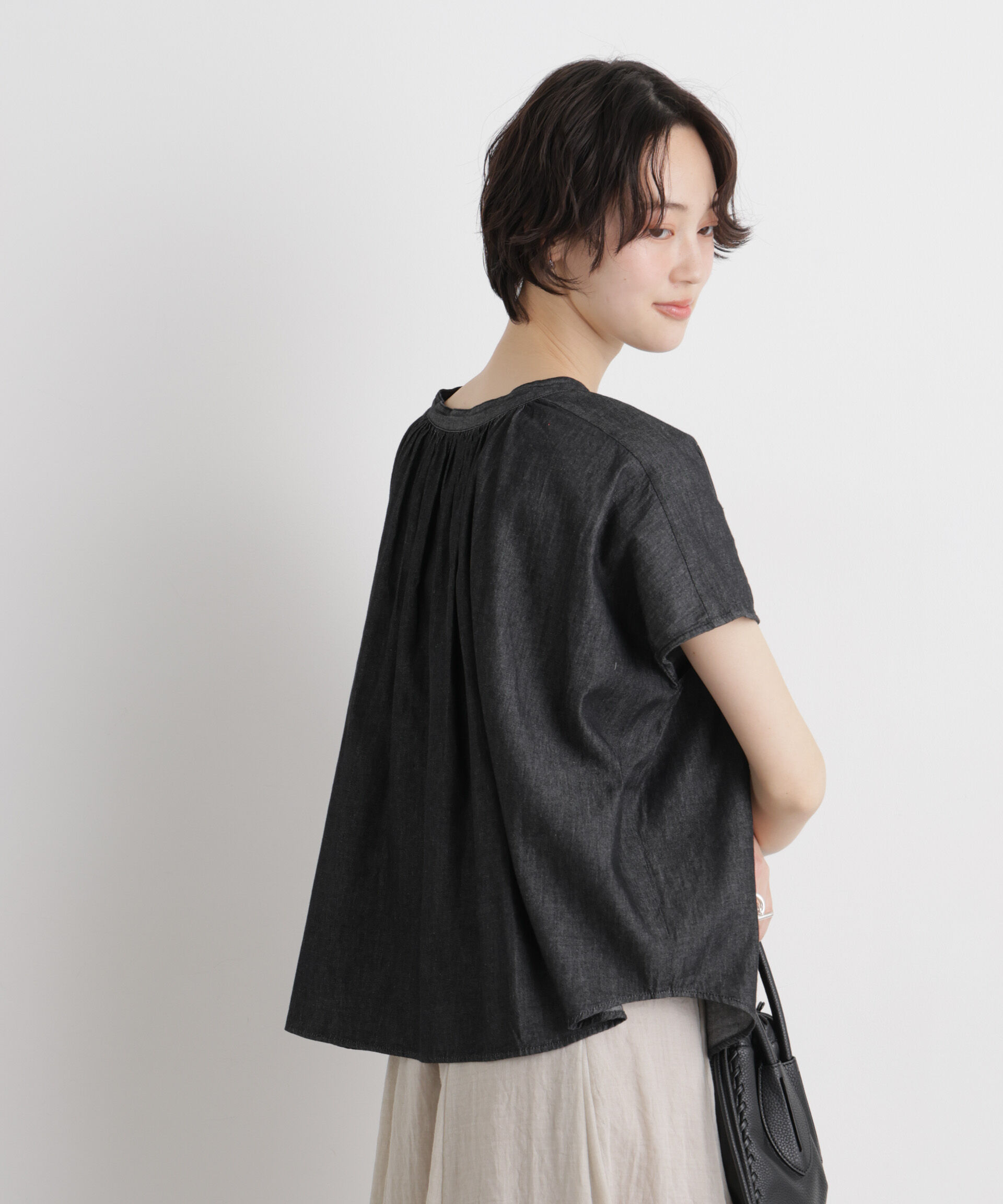 nano･universe「ライトオンスデニム前後2wayドルマンブラウス(セットアップ可)」|シャツ・ブラウス|