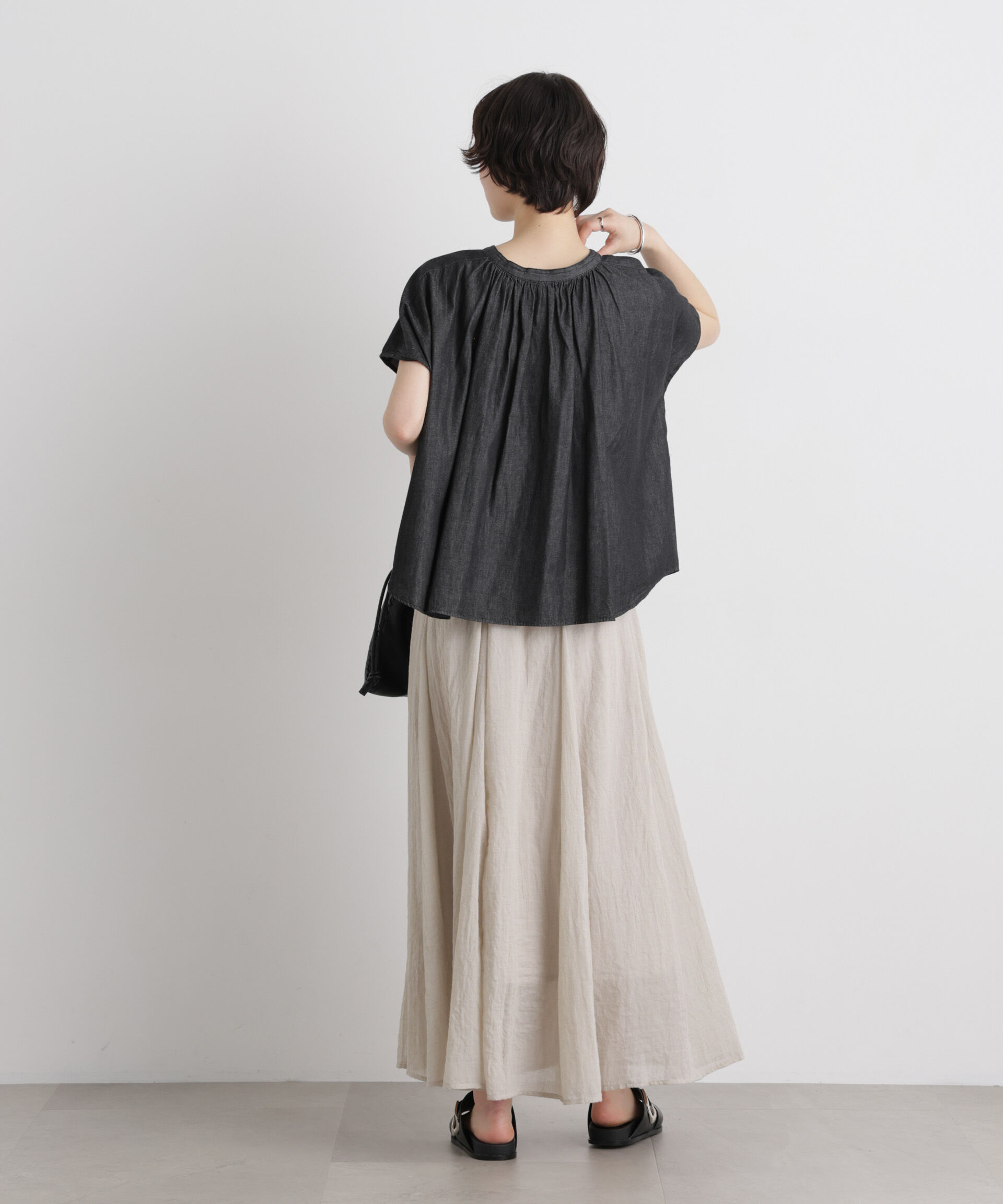 nano･universe「ライトオンスデニム前後2wayドルマンブラウス(セットアップ可)」|シャツ・ブラウス|