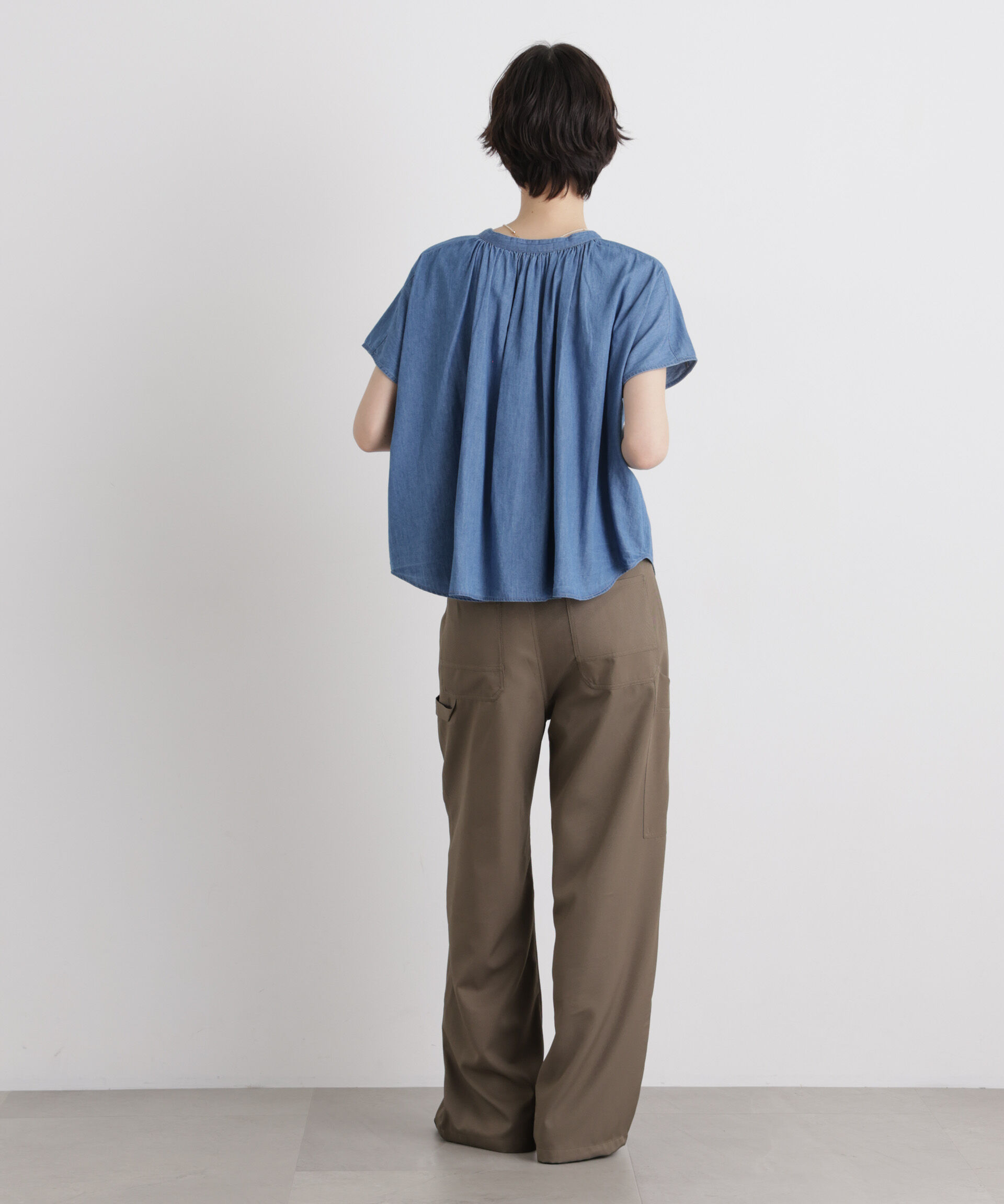 nano･universe「ライトオンスデニム前後2wayドルマンブラウス(セットアップ可)」|シャツ・ブラウス|