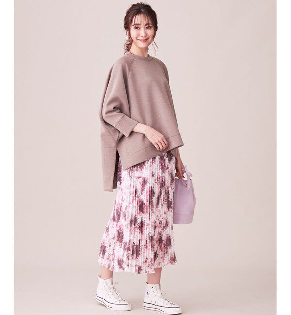 組曲「【洗える】グラデーションフラワー プリーツスカート」|スカート|