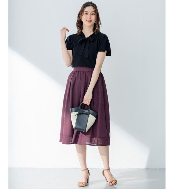 組曲「【洗える・前後着用可】コットンハイゲージボウタイ ニット」|ニット・セーター|