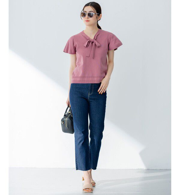 組曲「【洗える・前後着用可】コットンハイゲージボウタイ ニット」|ニット・セーター|