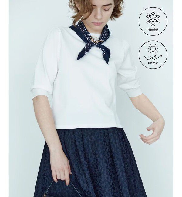 組曲「【UVケア・接触冷感】MINA 6分袖ニットプルオーバー」|ニット・セーター|ﾊﾟｰﾙﾎﾜ