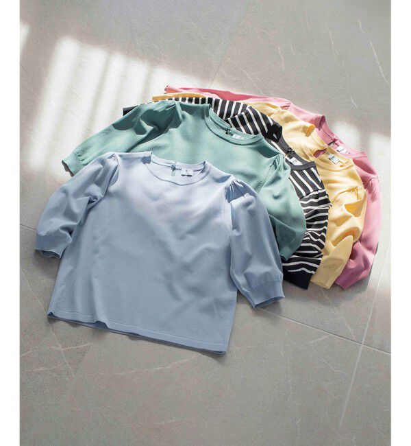 組曲「【UVケア・接触冷感】MINA 6分袖ニットプルオーバー」|ニット・セーター|