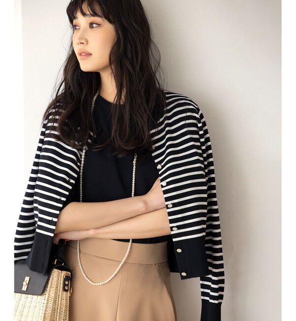 組曲「【UVケア・接触冷感】MINA 6分袖ニットプルオーバー」|ニット・セーター|