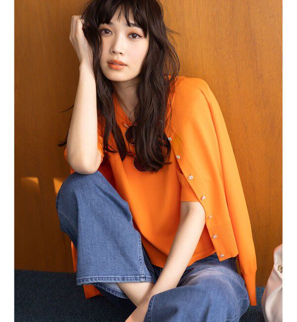 組曲「【UVケア・接触冷感】MINA 6分袖ニットプルオーバー」|ニット・セーター|