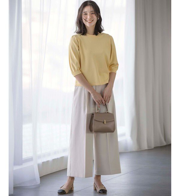 組曲「【UVケア・接触冷感】MINA 6分袖ニットプルオーバー」|ニット・セーター|