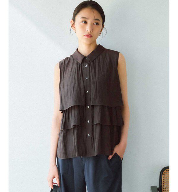 組曲「【入江未悠さんコラボ】ギャザーライトデシンティアード ブラウス」|シャツ・ブラウス|