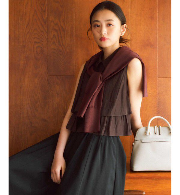 組曲「【入江未悠さんコラボ】ギャザーライトデシンティアード ブラウス」|シャツ・ブラウス|