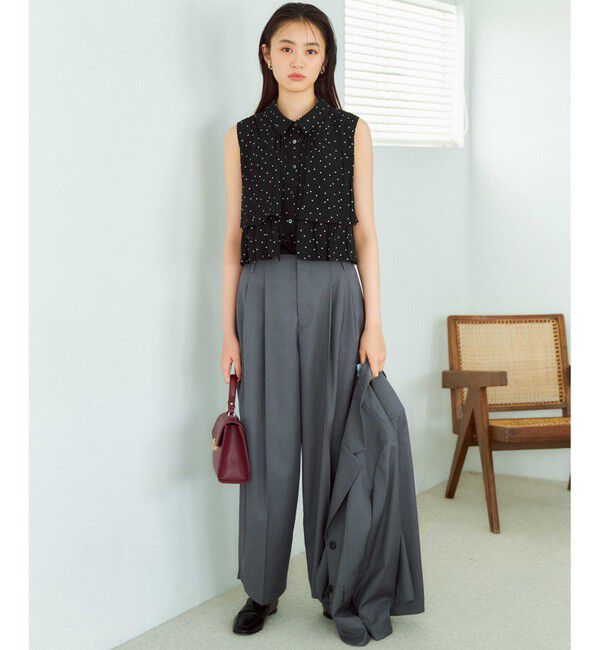 組曲「【入江未悠さんコラボ】ギャザーライトデシンティアード ブラウス」|シャツ・ブラウス|