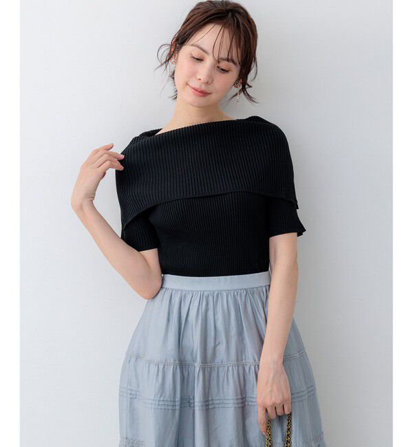 組曲「【WEB限定】クリアストレッチオフショルダー ニット」|ニット・セーター|