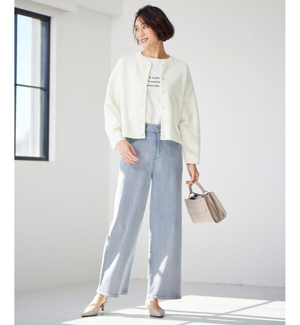 自由区「【洗える】ウスカルデニム ワイドパンツ」|デニム|