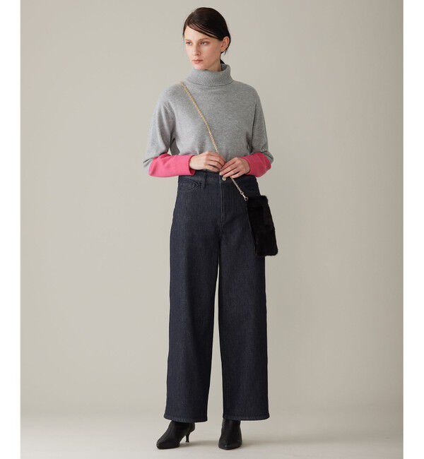 自由区「【洗える】ウスカルデニム ワイドパンツ」|デニム|