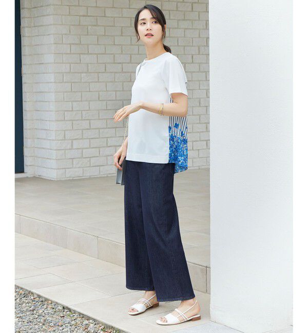 自由区「【洗える】ウスカルデニム ワイドパンツ」|デニム|