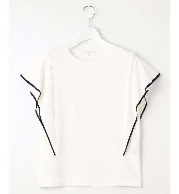 自由区「【カタログ掲載・接触冷感・UVカット・洗える】クレープストレッチフレアスリーブ ニット」|ニット・セーター|