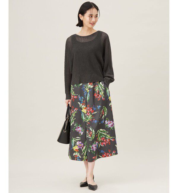 自由区「【洗える】リネンミドルゲージドルマンスリーブ ニット」|ニット・セーター|