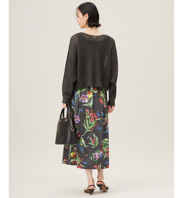 自由区「【洗える】リネンミドルゲージドルマンスリーブ ニット」|ニット・セーター|