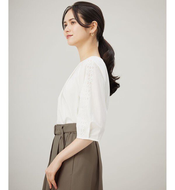 自由区「【洗える】エンブロイダリーブロードプルオーバー ブラウス」|シャツ・ブラウス|