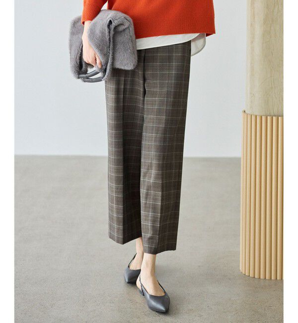 自由区「TRギャバ裏起毛チェック柄ワイド パンツ」|その他|ﾌﾞﾗｳﾝ系